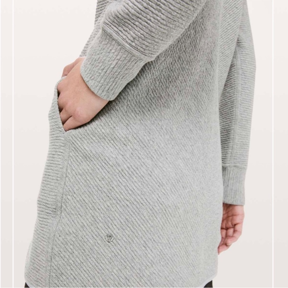 Lululemon On Repeat Jacket Full Zip Longline Grey Funnel Neck Size 8 $128 - Picture 5 of 11